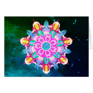 *~* Starry Night Blue, Grönt Healers Energy Hälsningskort