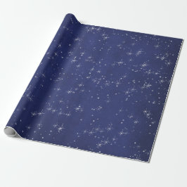 Starry Night Blue Navy Grått Silver Confetti Deica Presentpapper