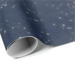 Starry Night Blue Navy White Grått Silver confetti Presentpapper<br><div class="desc">FlorenceK design Delikat skogsbergsskog pappert.</div>