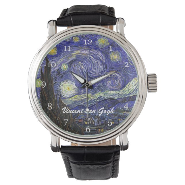 Starry night bra art-barn tittar på. armbandsur (Framsida)