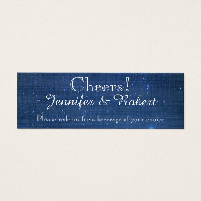 Starry Night Bröllop Drink Biljett (Framsidan)