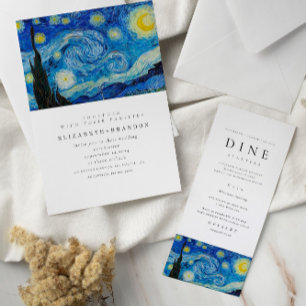 Starry Night Bröllop Menu Meny