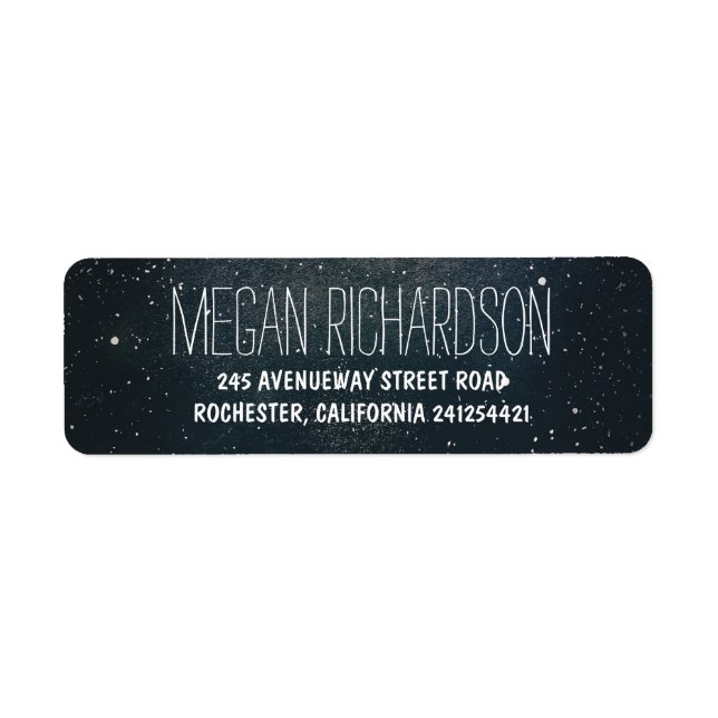 Starry night bröllop returadress etikett (Framsidan)