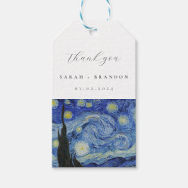 Starry Night bröllop Tack för Märkrna Presentetikett