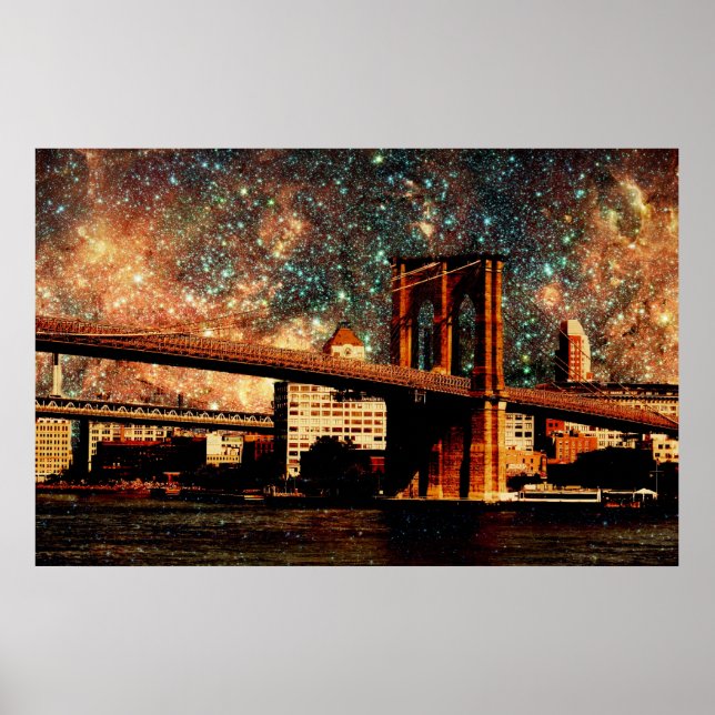 Starry Night Brooklyn Bridge Poster (Framsidan)