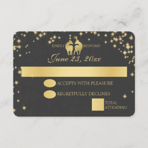 Starry Night Buck and Doe Reply Card OSA Kort