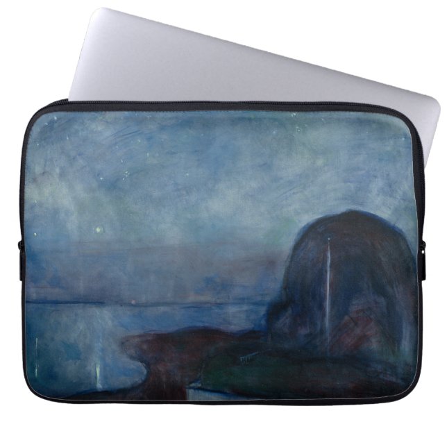 Starry night by Edvard Munch symbolilist målare Laptop Sleeve (Framsidan)