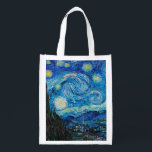 Starry Night by Van Gogh, Återanvändbar Påse<br><div class="desc">Vincent Van Goghs berömd,  Starry Night.</div>