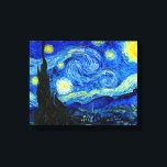 Starry Night by Van Gogh Fine Art Kanvastryck<br><div class="desc">Vincent van Gogh - Starry Natt målade på St Remy,  Frankrike i 1889 Fine Art Print. Den här bilden har förbättrats digitalt för att återställa den ursprungliga feta,  ljusa färger - en perfekt för vilken konst som helst älskare!</div>