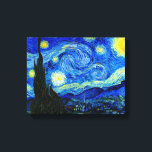 Starry Night by Van Gogh Fine Art Kanvastryck<br><div class="desc">Vincent van Gogh - Starry Natt målade på St Remy, Frankrike i 1889 Fine Art Print. Den här bilden har förbättrats digitalt för att återställa den ursprungliga feta, ljusa färger - en perfekt för vilken konst som helst älskare!</div>