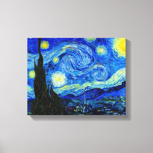 Starry Night by Van Gogh Fine Art Kanvastryck (Framsida)