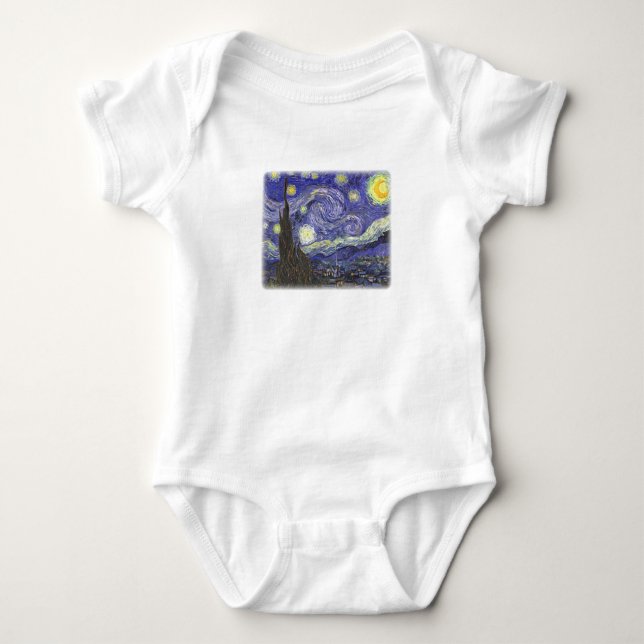 Starry Night by Van Gogh Infant creeper Tee Shirt (Framsida)