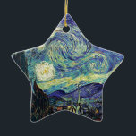 Starry Night by van Gogh Julgransprydnad Keramik<br><div class="desc">Van Gogh var besatt av symbolen för lysande föremål och för färg. Lampan var en symbol för lugn och säkerhet. Stjärnan symboliserade tro och gasljus,  mänskliga realiteter. Djupt ultramarinblått var oändligt,  medan rött och grönt uttryckte "detta fruktansvärda sak,  manar passioner.</div>
