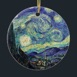 Starry Night by van Gogh Julgransprydnad Keramik<br><div class="desc">Van Gogh var besatt av symbolen för lysande föremål och för färg. Lampan var en symbol för lugn och säkerhet. Stjärnan symboliserade tro och gasljus,  mänskliga realiteter. Djupt ultramarinblått var oändligt,  medan rött och grönt uttryckte "detta fruktansvärda sak,  manar passioner.</div>