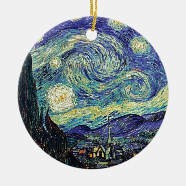 Starry Night by van Gogh Julgransprydnad Keramik (Framsidan)