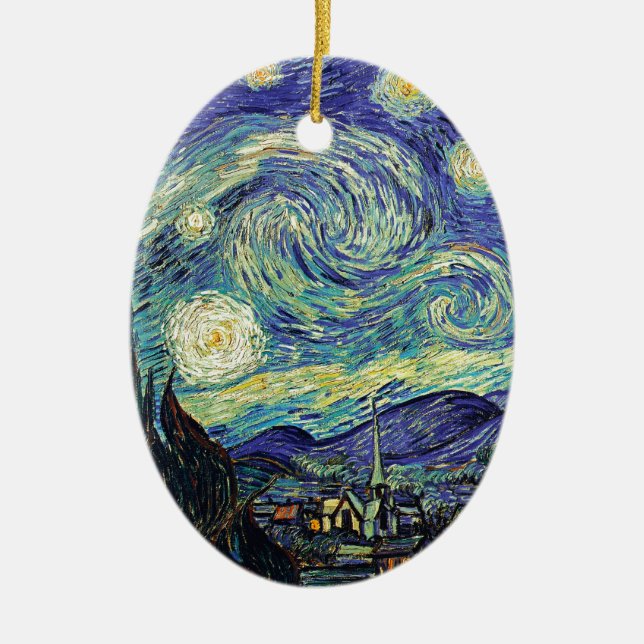 Starry Night by van Gogh Julgransprydnad Keramik (Framsidan)