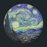 Starry Night by van Gogh Magnet<br><div class="desc">Van Gogh var besatt av symbolen för lysande föremål och för färg. Lampan var en symbol för lugn och säkerhet. Stjärnan symboliserade tro och gasljus,  mänskliga realiteter. Djupt ultramarinblått var oändligt,  medan rött och grönt uttryckte "detta fruktansvärda sak,  manar passioner.</div>