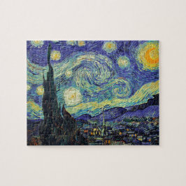 Starry Night by van Gogh Modern Art Painting Blue Pussel