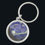 Starry Night by Van Gogh-nyckelkedja Rund Silverfärgad Nyckelring<br><div class="desc">Starry Night av Van Gogh för konsten älskare eller drömmaren i ditt liv.</div>