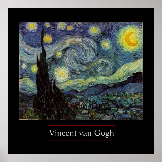 Starry Night by van Gogh Post-Impressionist Poster (Framsidan)