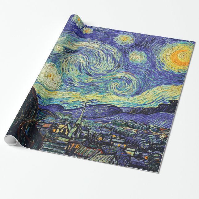 Starry Night by van Gogh Presentpapper (Utrullad)