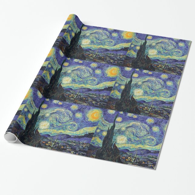 Starry Night by van Gogh Presentpapper (Utrullad)