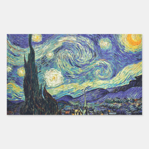 Starry Night by van Gogh Rektangulärt Klistermärke
