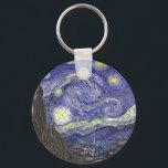 Starry Night by Van Gogh round keychain Nyckelring<br><div class="desc">Starry Night av Van Gogh för konsten älskare eller drömmaren i ditt liv.</div>