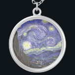 Starry Night by Van Gogh round necklace Silverpläterat Halsband<br><div class="desc">Starry Night av Van Gogh för konsten älskare eller drömmaren i ditt liv.</div>