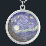 Starry Night by Van Gogh round necklace Silverpläterat Halsband<br><div class="desc">Starry Night av Van Gogh för konsten älskare eller drömmaren i ditt liv.</div>