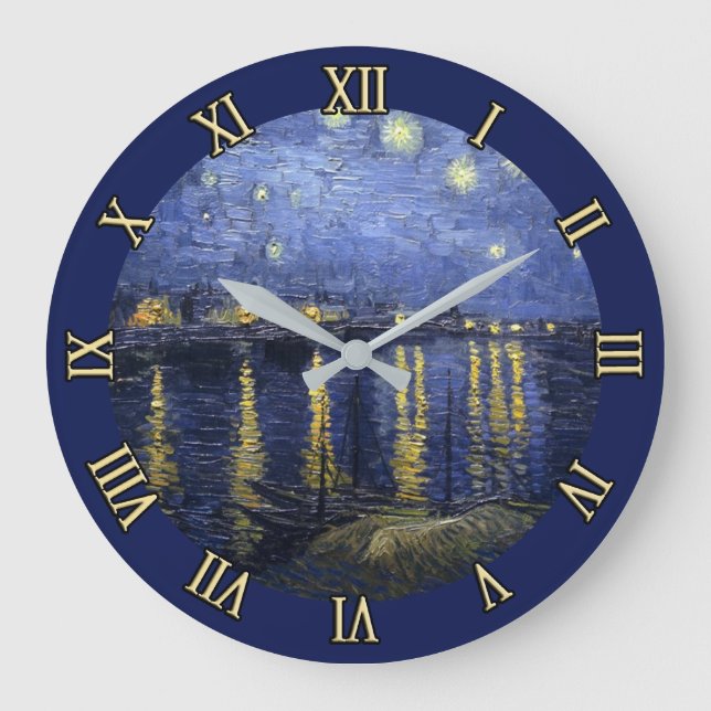 Starry Night by van Gogh Wall Clock Stor Klocka (Framsida)