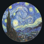Starry Night by Vincent Van Gogh 1889 Runt Klistermärke<br><div class="desc">Såvitt jag vet är dessa bilder offentliga och tros vara fria från använda utan restriktioner i USA. Kontakta mig om du upptäcker att någon av dessa bilder inte är i offentlig domän.</div>