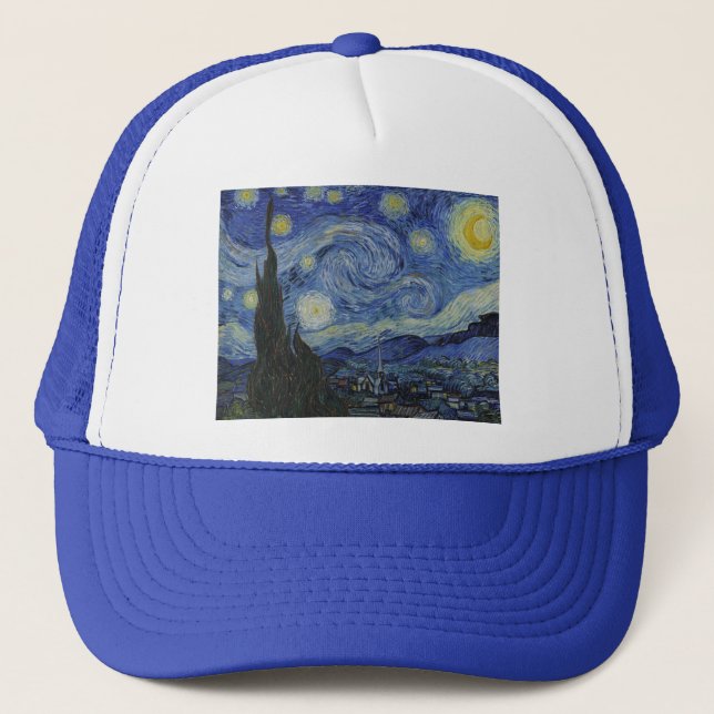 Starry Night by Vincent van Gogh - 1889 Truckerkeps (Framsida)