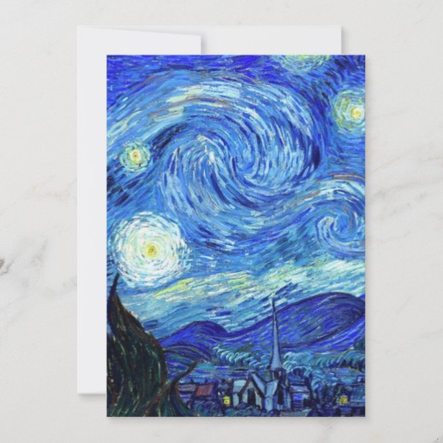 Starry Night by Vincent Van Gogh Inbjudningar (Framsida)