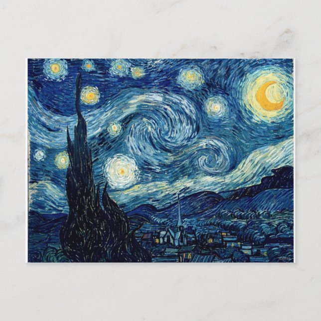 Starry Night by Vincent Van Gogh Vykort (Framsida)