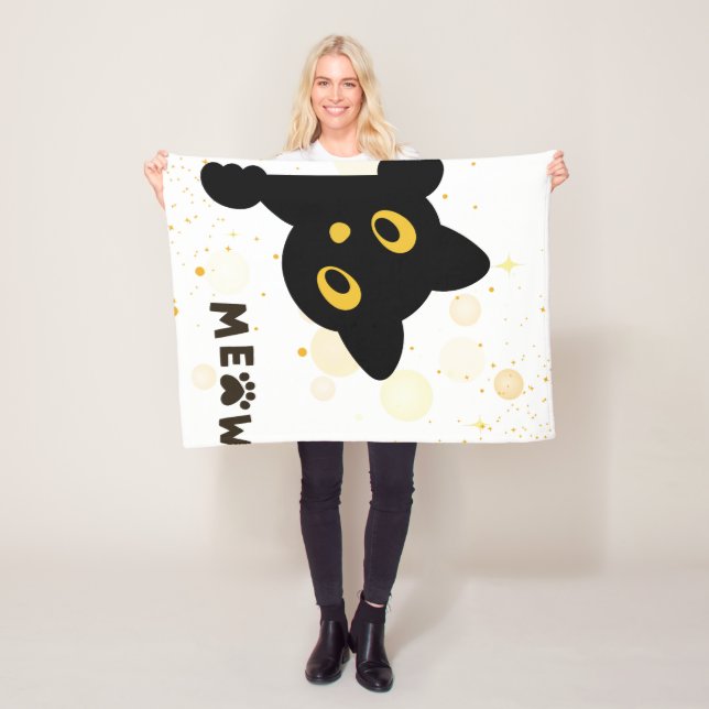 Starry Night Cat Fleece Blanket (På plats)