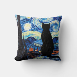 Starry Night Cat Kudde