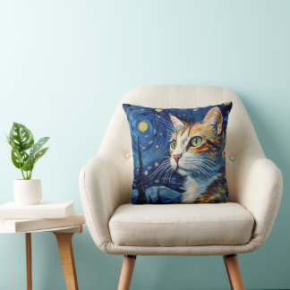 Starry Night Cat Kudde