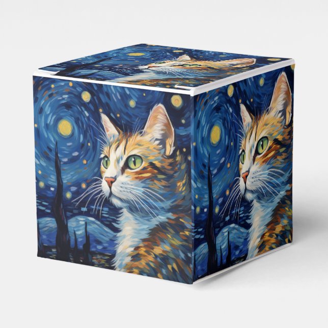 Starry Night Cat Presentaskar (Framsidan Sidan)