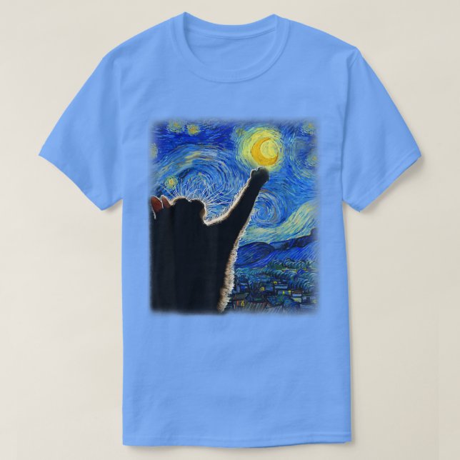Starry Night Cat, Van Gogh Cat, Cat Lover, Cat Mam T Shirt (Design framsida)