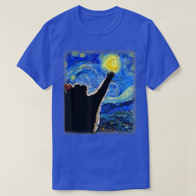 Starry Night Cat, Van Gogh Cat, Cat Lover, Cat Mam T Shirt (Design framsida)