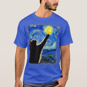 Starry Night Cat, Van Gogh Cat, Cat Lover, Cat Mam T Shirt