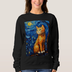 Starry Night Cat, Van Gogh Cat, Cat Lover, Cat Mam T Shirt