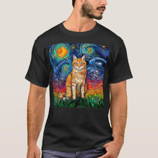 Starry Night Cat, Van Gogh Cat, Cat Lover, Cat Mam T Shirt