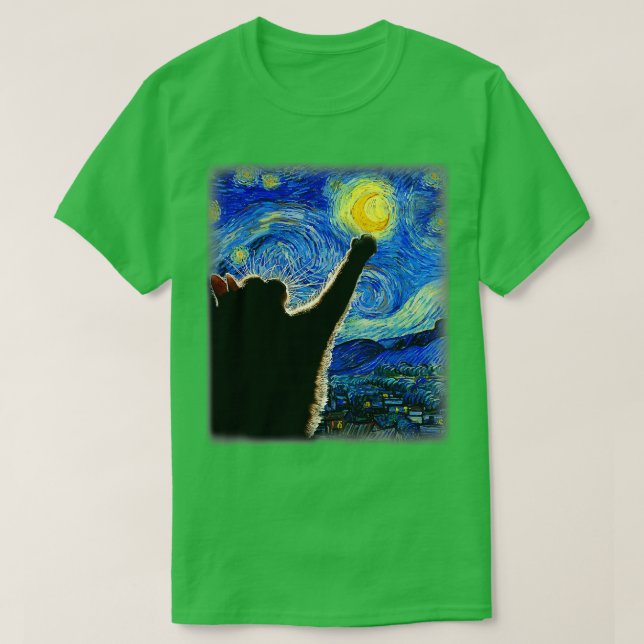 Starry Night Cat Van Gogh Cat Lover Cat Mamma Ca T Shirt (Design framsida)