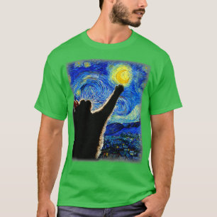 Starry Night Cat Van Gogh Cat Lover Cat Mamma Ca T Shirt