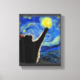 Starry Night Cat, Van Gogh Cat Lover Cat Pappa Mam Canvastryck
