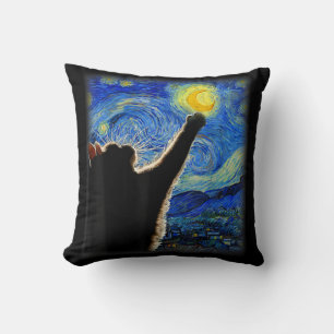 Starry Night Cat, Van Gogh Cat Lover Cat Pappa Mam Kudde