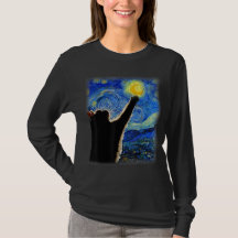 Starry Night Cat, Van Gogh Cat Lover Cat Pappa Mam