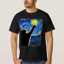 Starry Night Cat, Van Gogh Cat Lover Cat Pappa Mam T Shirt